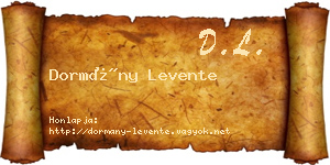 Dormány Levente névjegykártya