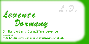 levente dormany business card